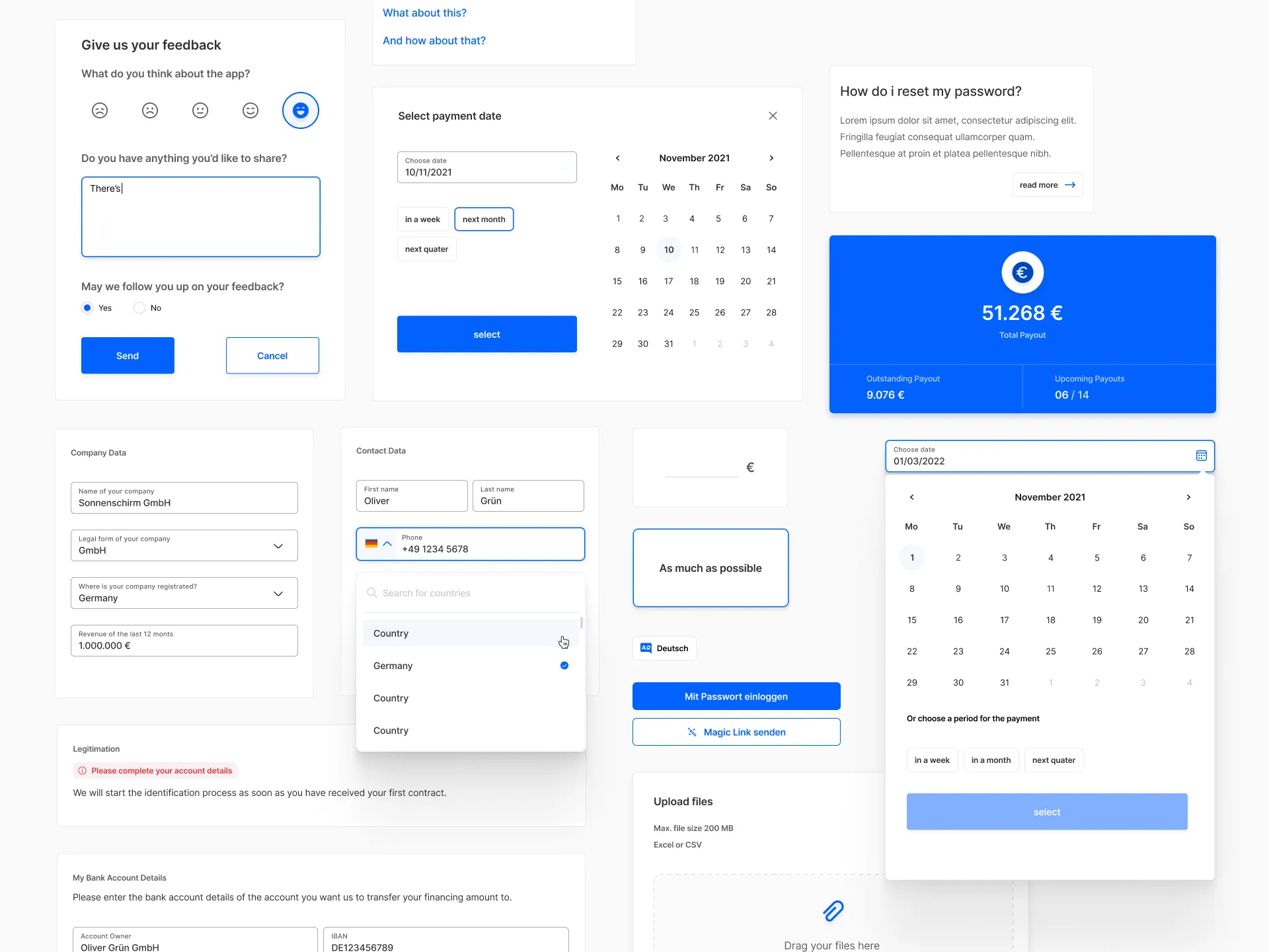 Interface Design für das FIntech Myos